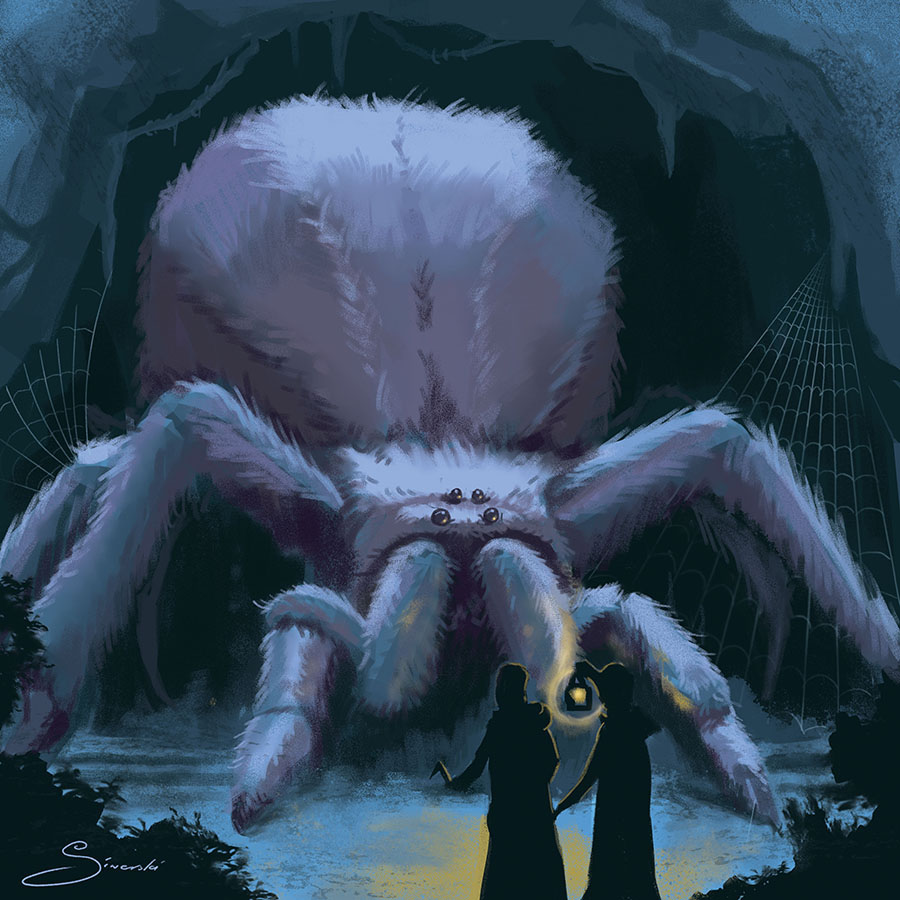 Illustration of Aragog for Harry Potter Trading Card Game