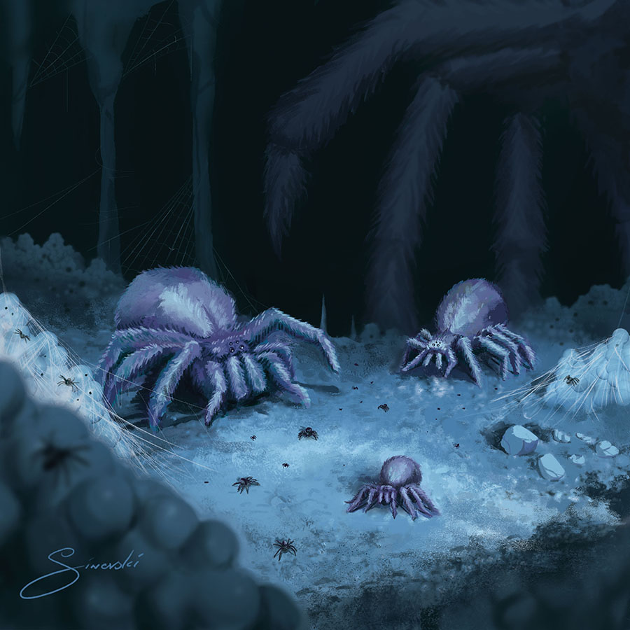 Illustration of Aragog's Childrens for Harry Potter Trading Card Game