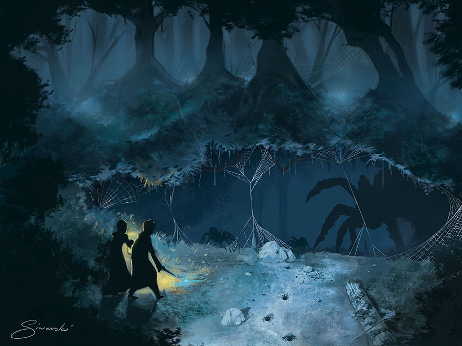 Illustration of Aragog's Lair for Harry Potter Trading Card Game