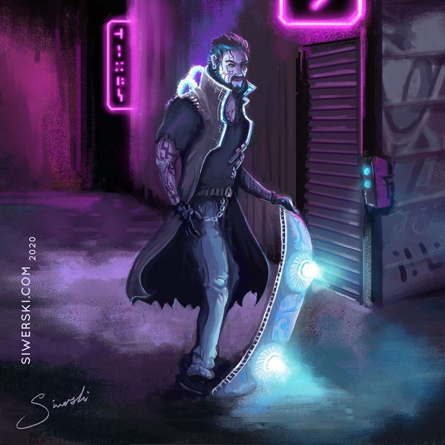 Skater cyberpunk concepta art
