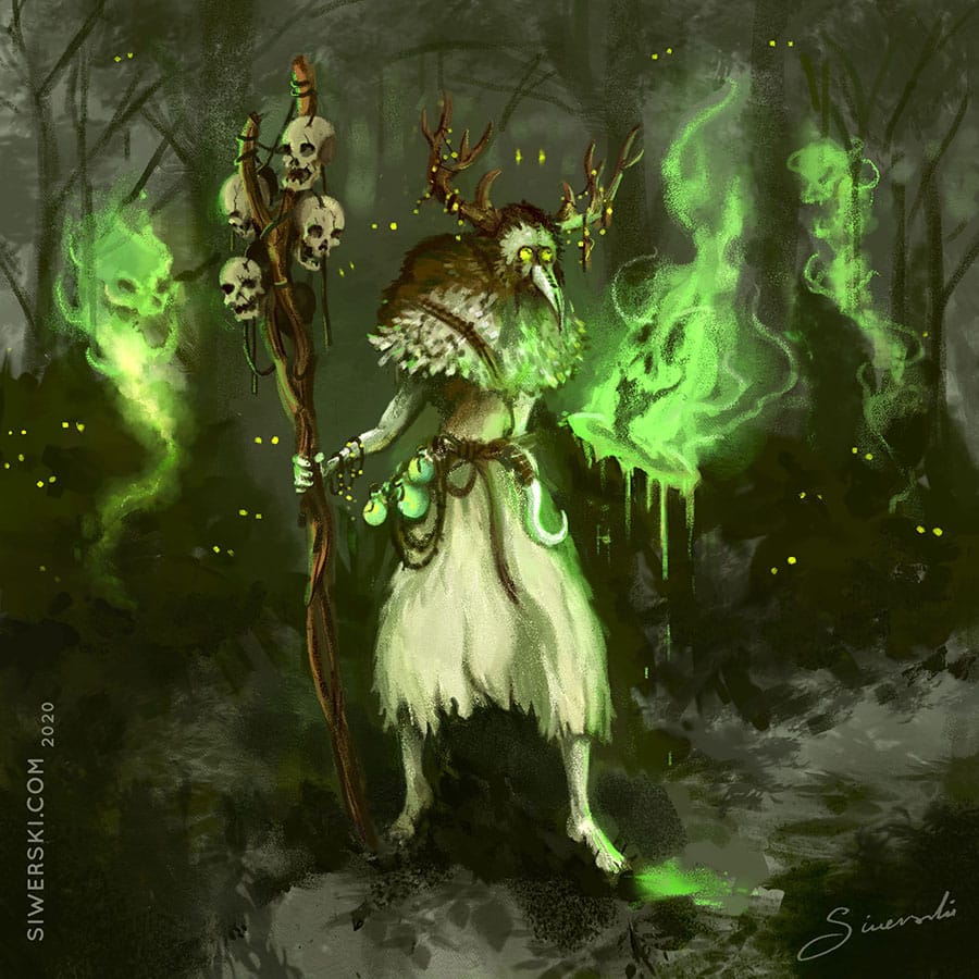 Concept Illustration of Soul Stitcher - forest shaman