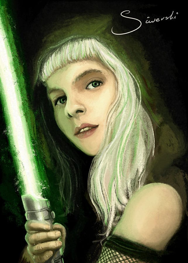 Portrait of Aurora Aksnes as a Jedi